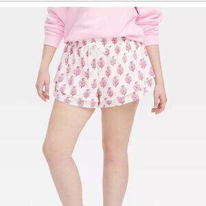 New w Tags ROLLER RABBIT X TARGET Women's Bouquet Drawstrings Shorts Pink Medium